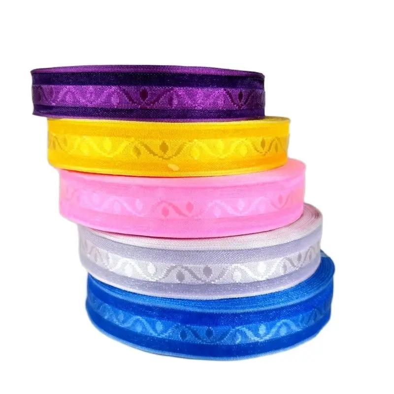 

HL 5 Rolls 20MM Width Jacquard Yarn Organza Ribbon Gift Packing Belt Webbing Wedding Party Decoration Supplies DIY crafts
