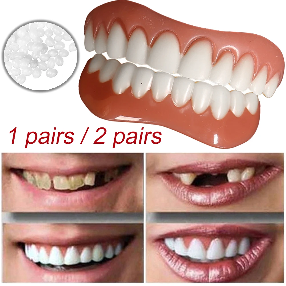 

Silicone Cosmetic Dental Veneer Men And Women Dentures Oral Prosthesis Tools Dentures Comfortable Veneers Dental Cosmetics 60 mm