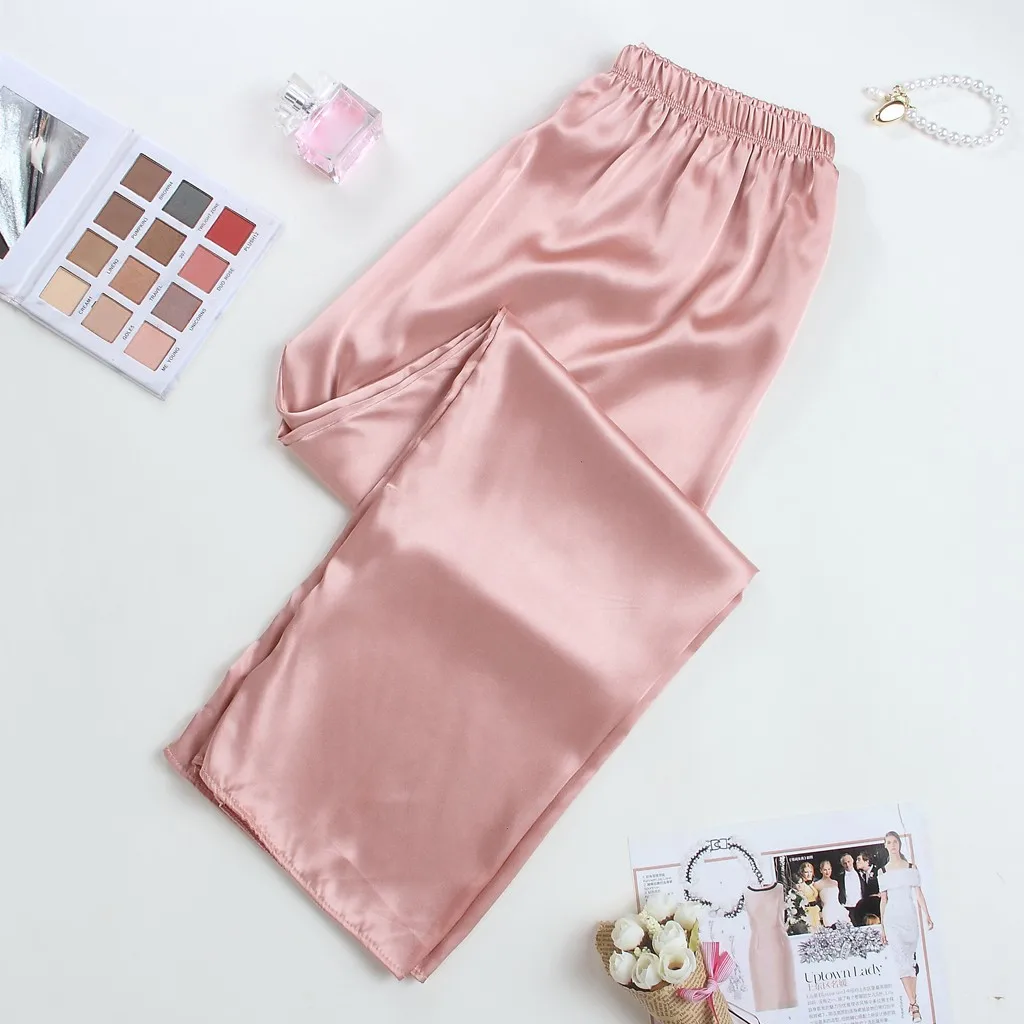 Pijama женская пижама комплект для сна розовый бюстгальтер атласный треугольный вырез Bralette брюки белье пижамы женские пижамные комплекты Пижама атласная Femme