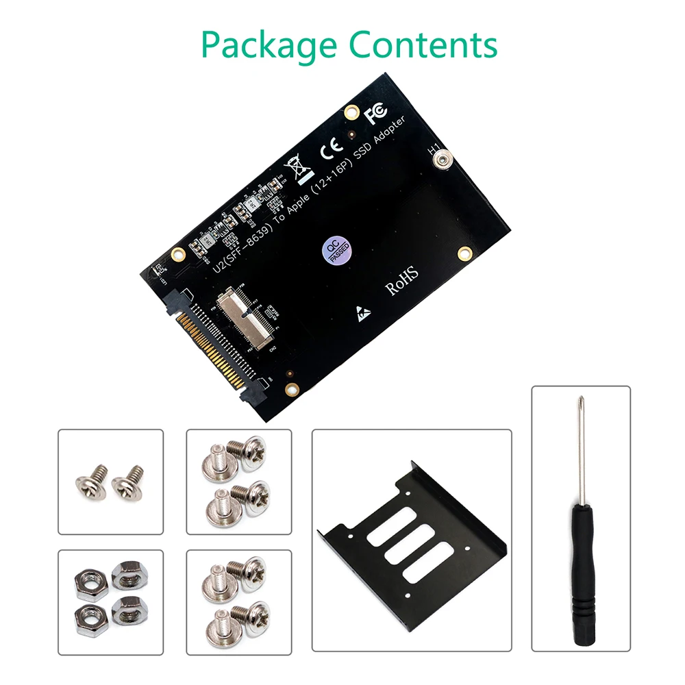 

PCIe SSD to SFF-8639(U.2)Adapter Card for 2013 2014 2015 2016 2017 MacBook Air Pro Retina SSD With 3.5’HDD Extender Cage (Not S