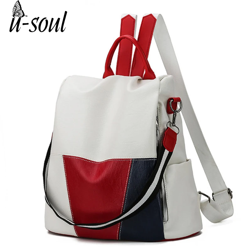 

Женский кожаный рюкзак с защитой от кражи, вместительный дорожный рюкзак для девочек-подростков, школьные ранцы, 2021