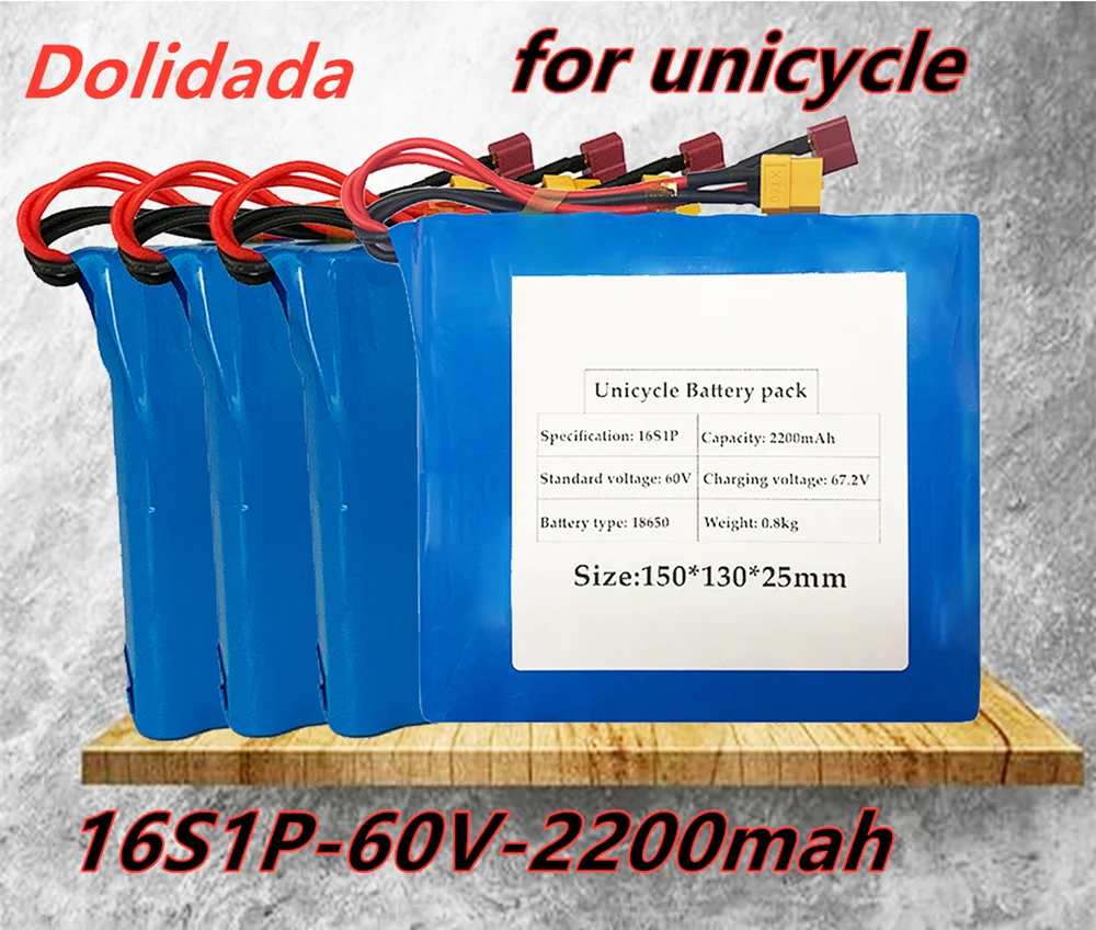 

100% Original 16S1P 60V 132wh lithium ion rechargeable battery 2200mah for electric unicycle electric scooter and electric Banks
