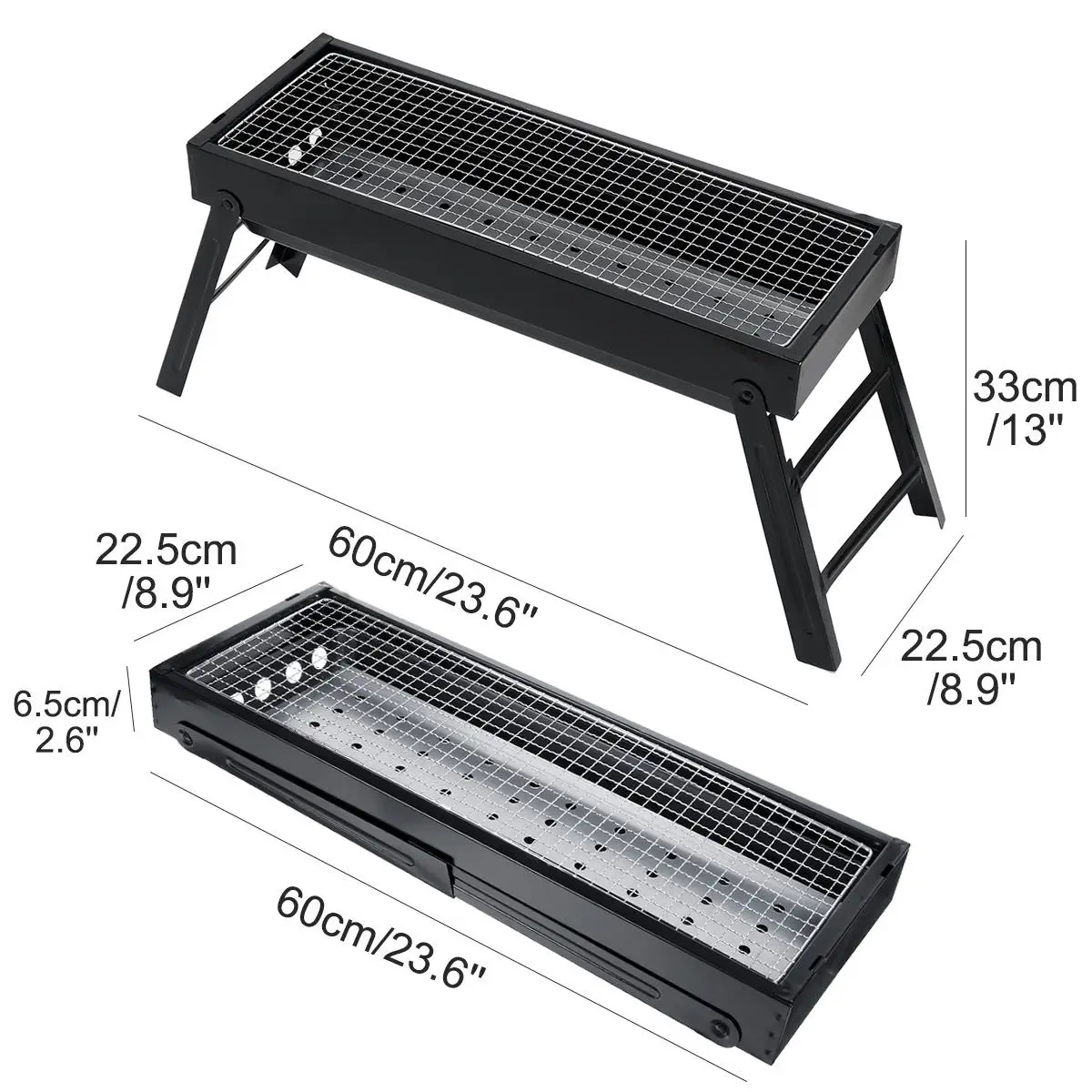 

Outdoor Iron Charcoal Grill Barbecue Tool Portable Foldable Free Installation Handle Folding BBQ Cooking Grid Park For Party