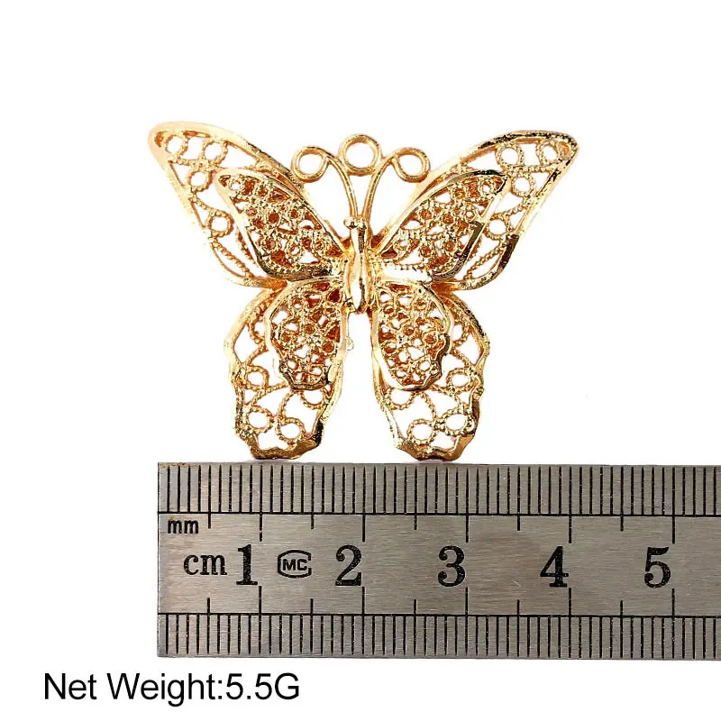 

Multilayer Butterfly Charms Gold Color Metal Insect Charm Hollow Butterfly Pendant For DIY Necklace Jewelry Making Accessories