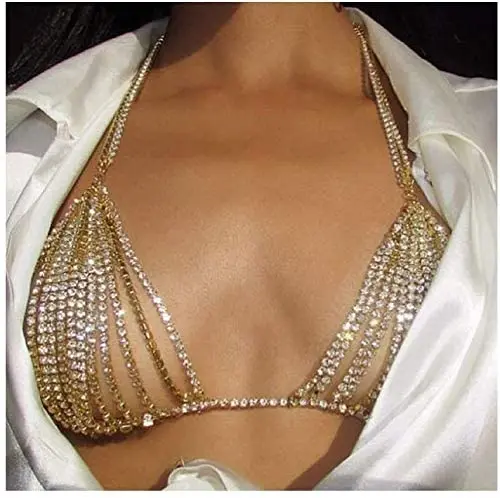 

Сексуальная цепочка Стразы для бюстгальтера, цепочка для тела, ювелирные изделия Стразы, цепочка для тела с кристаллами, бикини, цепочка для...