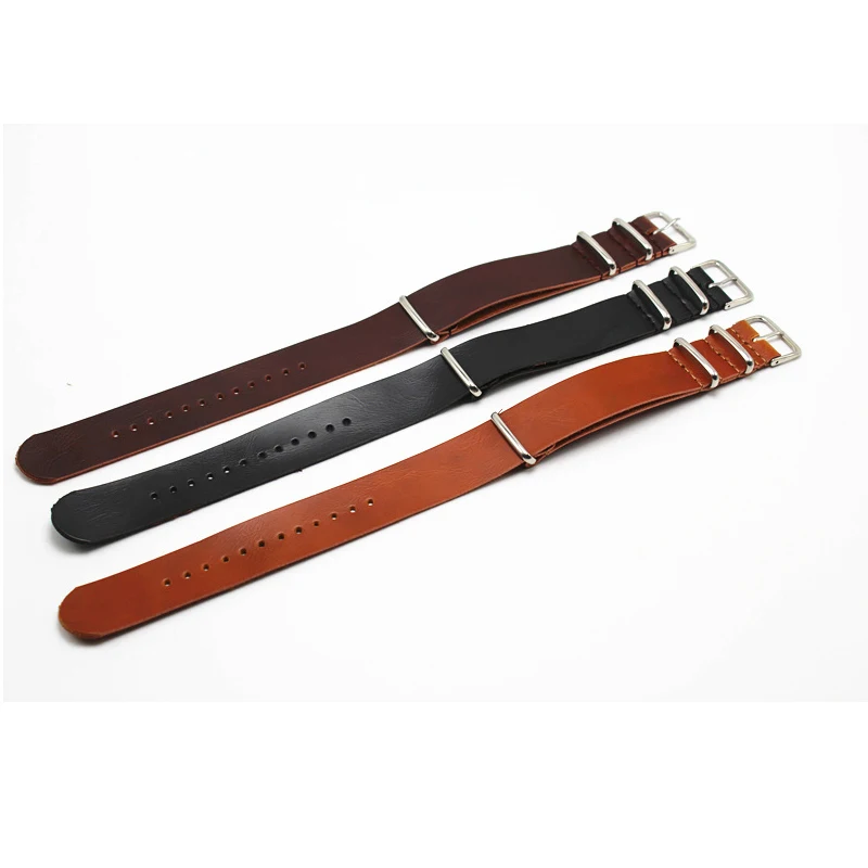 Кожаный ремешок для часов ручной работы мужчин и женщин из нержавеющей стали с