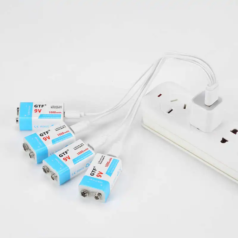 

GTF USB Battery 9V 1000mAh/500mAh Li-ion Rechargeable Battery USB lithium battery for Toy Remote Control drop shipping