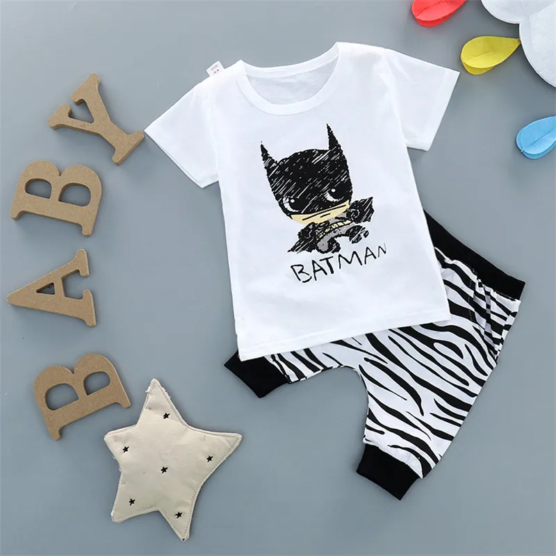 Детский хлопковый костюм Zi Ning летняя одежда с коротким рукавом для мальчиков и