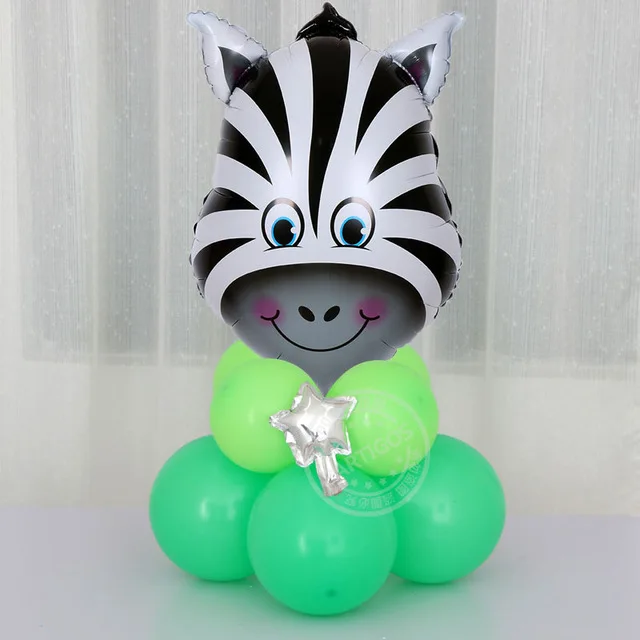 Воздушные шары из фольги в виде головы животного 64 см тигровые обезьяны львы