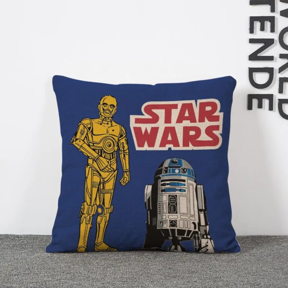 

Star Wars Cushion Cover Decor Baby Yoda Darth Vader Splatter Art Pillowcase for Children Kids Car Sofa Linen Pillow Case 44x44cm