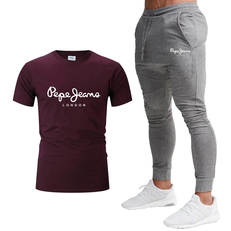 

Men's and women's short-sleeved T-shirts, casual, short-sleeved sports T-shirts, two-piece brand fashion in the summer of 2021