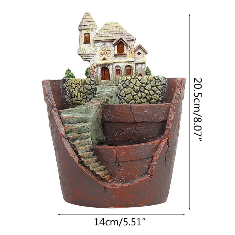 Мини-цветочный горшок из домашние статуэтки смолы для растений кактусов