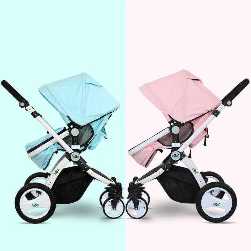 High Landscape Stroller Four-wheel Luxury Shock Absorber Eco-friendly Reclining Seat Foldable Baby Carriage Carry Strolle  Pram