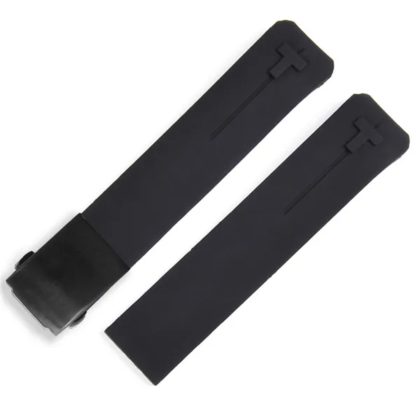 Резиновый ремешок для часов Tissot спортивный T-Touch T013420A T047 T33 браслет мужской силиконовый браслет 20 мм 21 мм оранжевый черный - Цвет ремешка: black black clasp