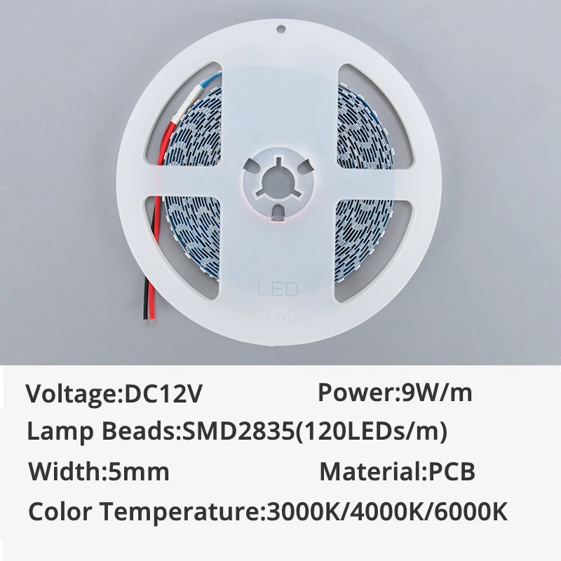 Светодиодная лента SMD2835 высокой яркости 5 м/рулон мм 12 В постоянного тока 120