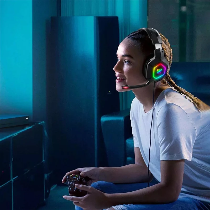 

K10/K10 Pro wired Gaming Headset Stereo HIFI Music Headphones With Mic RGB Light 3.5MM AUX Gaming headphone for Desktop notebook