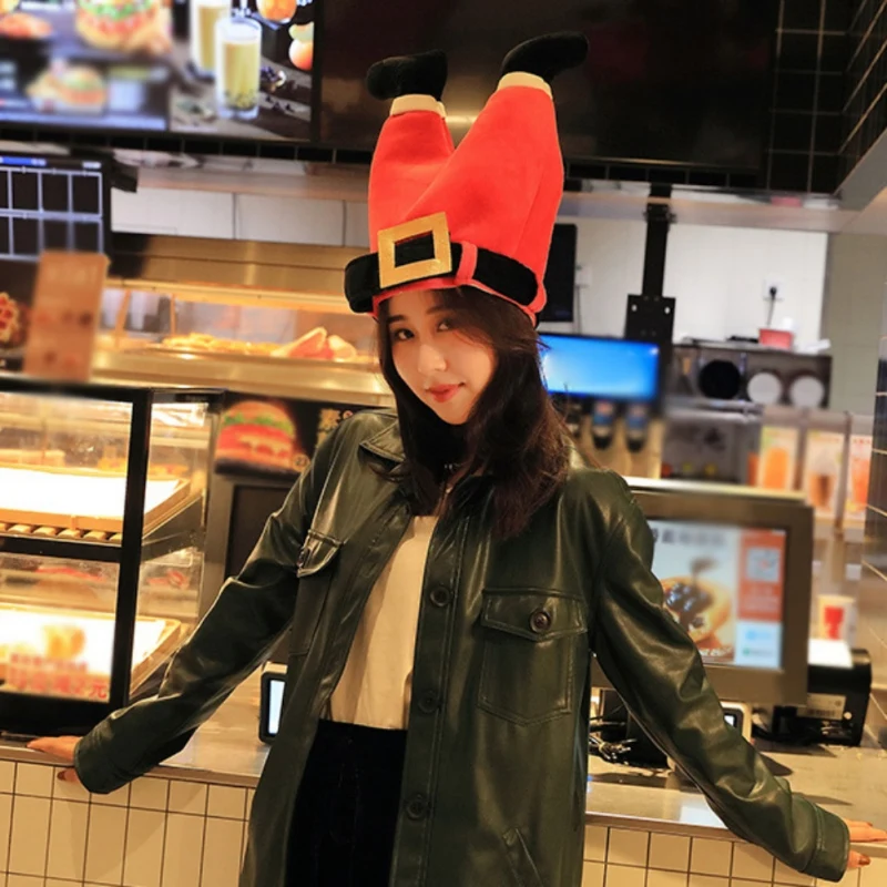 Симпатичная Рождественская шляпа плюшевое эльф украшение шапка Санты