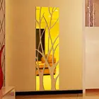 Настенные наклейки зеркальный Стиль настенная Съемная Наклейка дерево художественное украшение для домашней комнаты C66