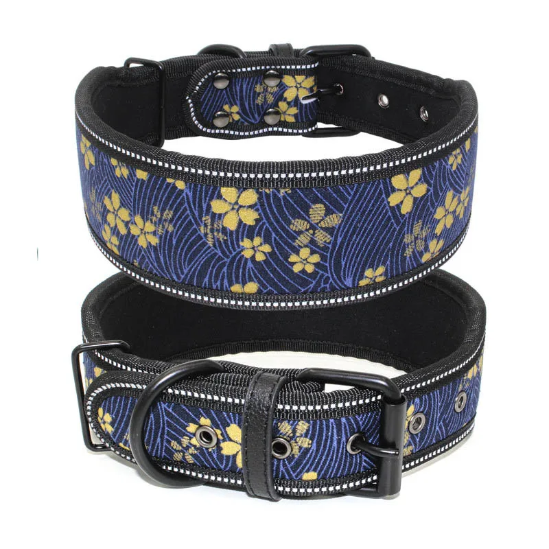 2 Nylon Dog Collar Reflective Adjustable Pet Collars for Medium Large Dogs S M L Size - Цвет: 2