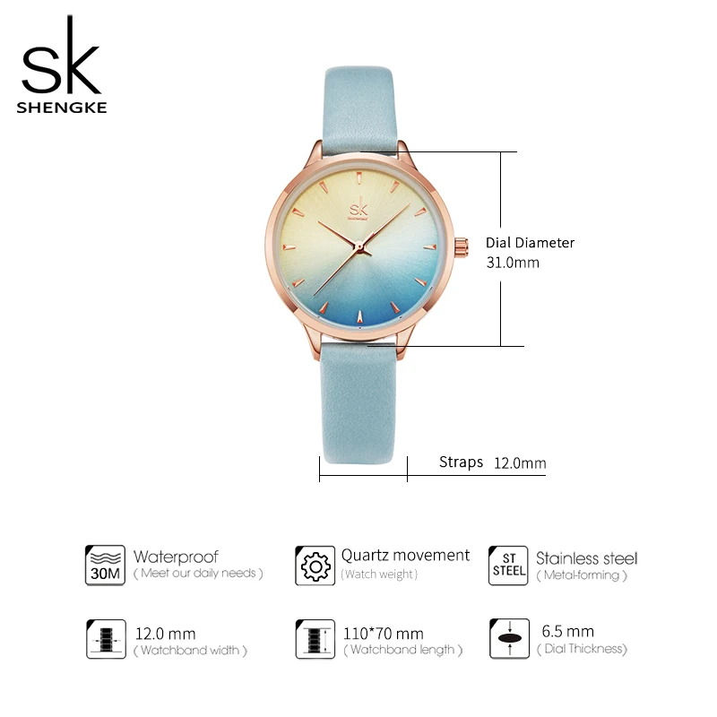 

Colorful Women Luxury Brand Watch SK Elegant Ladies Watch Waterproof Clock Fashion Wrist Watches For Women relogio feminino 2020