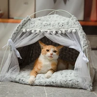 winter warm cat bed foldable small cats tent house kitten for dog basket beds cute cat houses home cushion pet kennel products