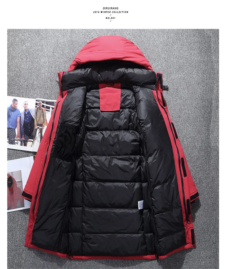 

Nice Men Winter Jacket X-Long Down Coats Men White Duck Down Jacket Male Slim Fit Warm Parka High Quality Long Coat