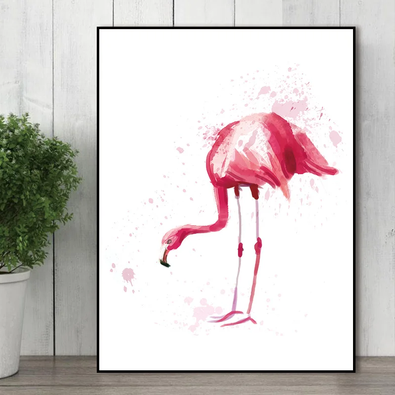 Conisi акварельный Фламинго Картина на холсте для стены скандинавские животные