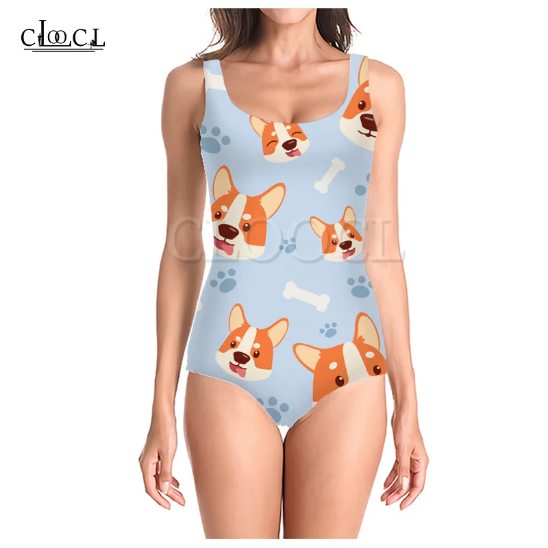 Женский слитный купальник с 3D принтом привлекательный милым рисунком без