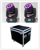2ps with case led 75w moving heads spot projector club light 9x12w rgbwa uv 2in1 moving head led gobo moving head light
