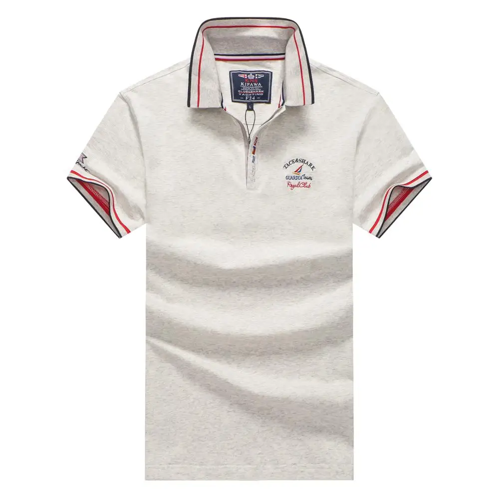 Мужская хлопковая рубашка-поло Tace &amp Shark Однотонная с короткими рукавами и