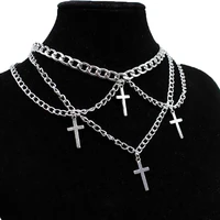 goth streetwear necklaces cross pendants for women men neck chain grunge jewelry hip hop e girl choker aesthetic kpop 2022 kolye