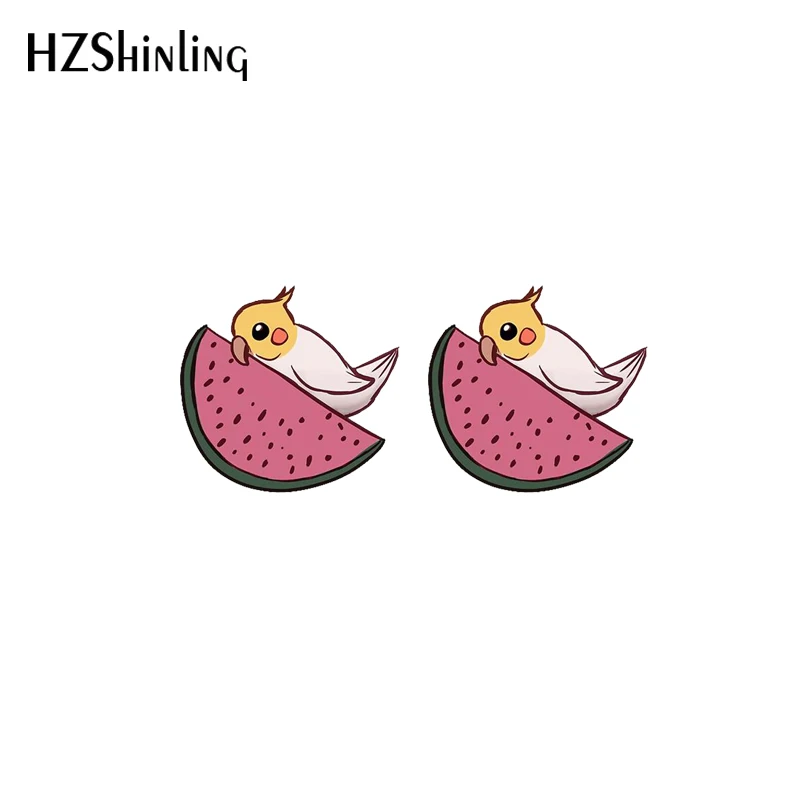 Новинка 2021 серьги-гвоздики в виде кокатила милая птица искусственная эпоксидная