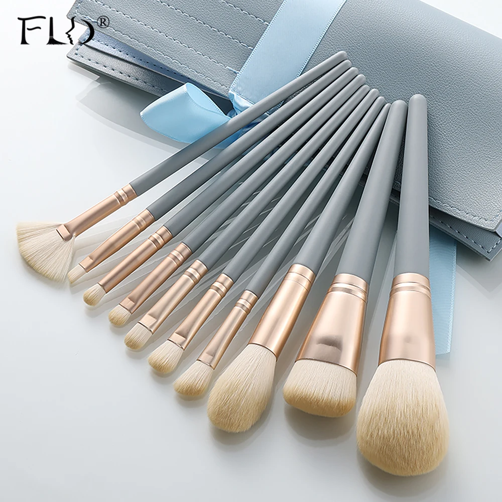 FLD тихий синий натуральный волос Макияж Кисти Большой порошок основа тени для век