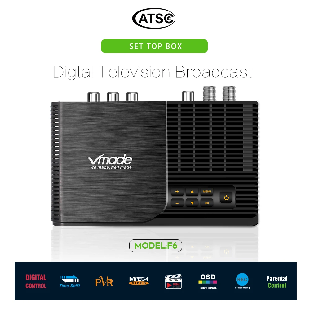 Vmade Full HD 1080P цифровой ТВ трансляционный приемник DVB ATSC F6 Поддержка Youtube H.264 MPEG4 для