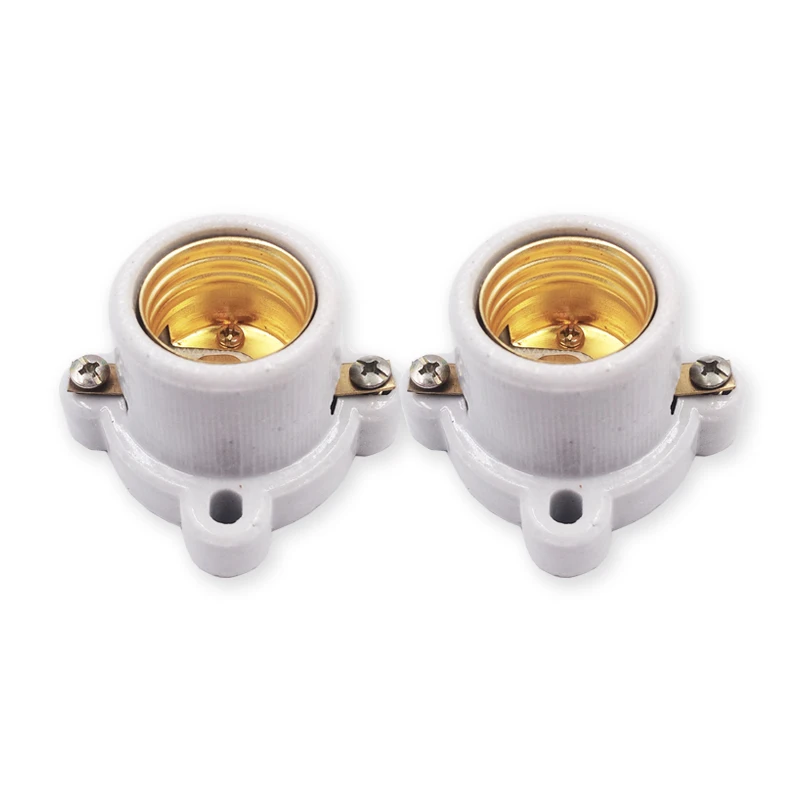 

4pcs Ceramic E27 Lamp Holder Universal Copper Screw Cap Light Bulb Wall Lamp E27 Base Led Light Socket