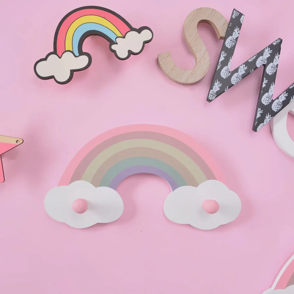 Настенное украшение для дома радужные крючки хранения пальто и шляп в