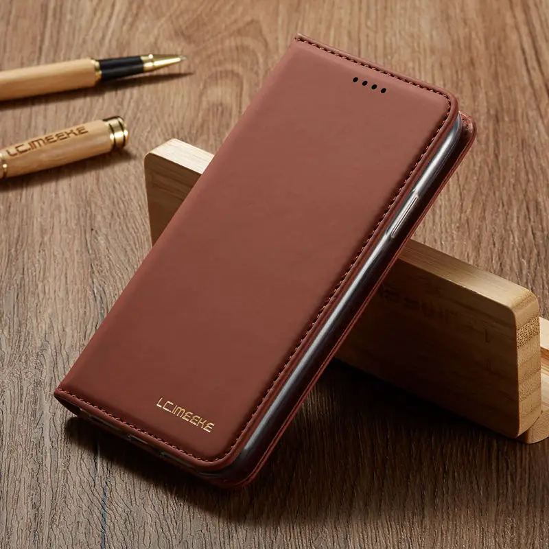 Brown Чехол для samsung galaxy S10, откидной Чехол-Кошелек, Чехол для samsung galaxy S10E, чехол для samsung galaxy S10 Plus, роскошный кожаный чехол, сумка - Цвет: Brown