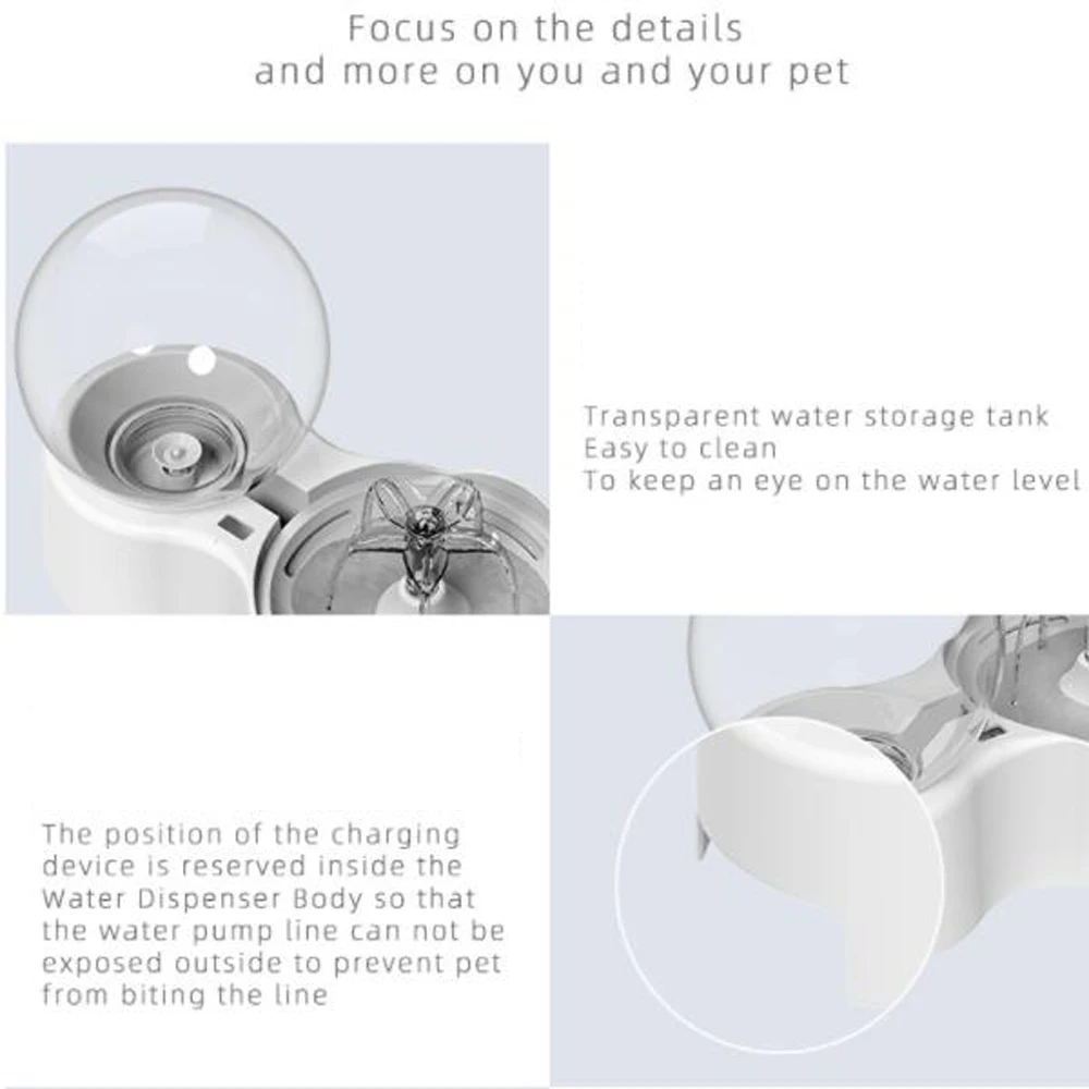 Fuente de agua autom&aacute;tica para gatos, dispensador de agua con grifo para perros, filtro transparente, bebedero con Sensor para mascotas, Alimentador autom&aacute;tico para beber, 2,3l-3
