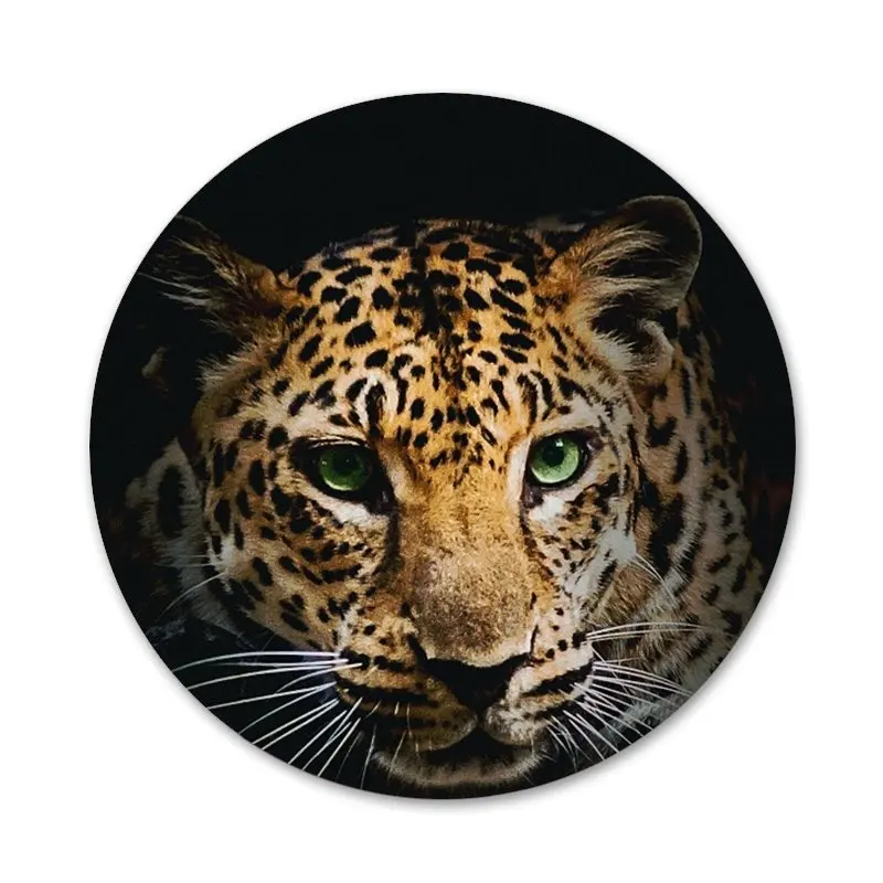 58 мм с принтом тигра и леопарда Значок брошь заколка аксессуары для одежды рюкзак