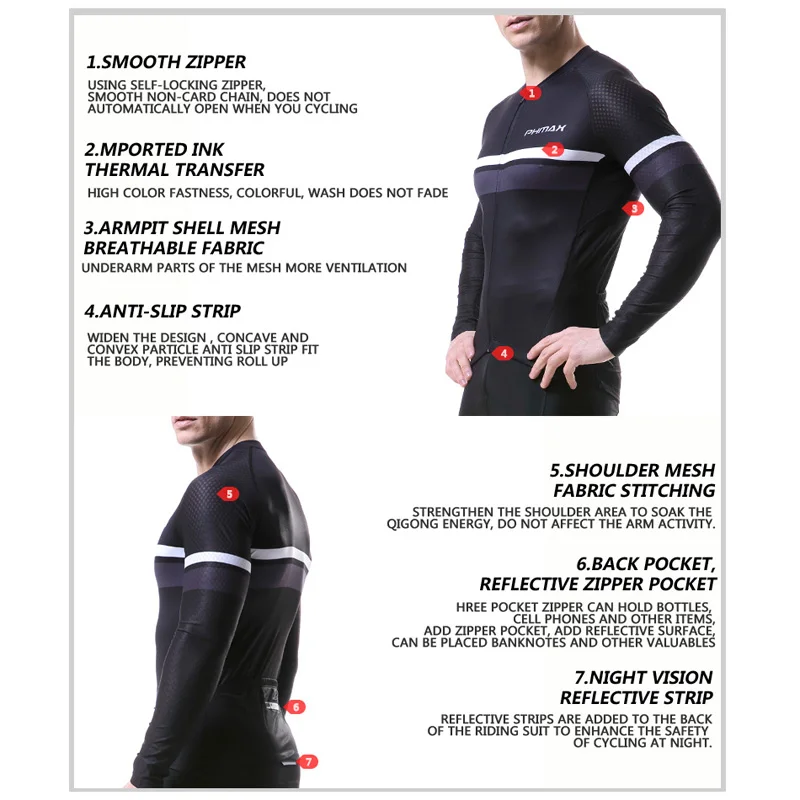 PHMAX с длинным рукавом Майки для велоспорта дышащая одежда горного велосипеда
