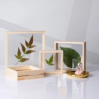 wood picture frames double sided aycrlic plant specimen frame for pressed flowers dried leaf display table decoration
