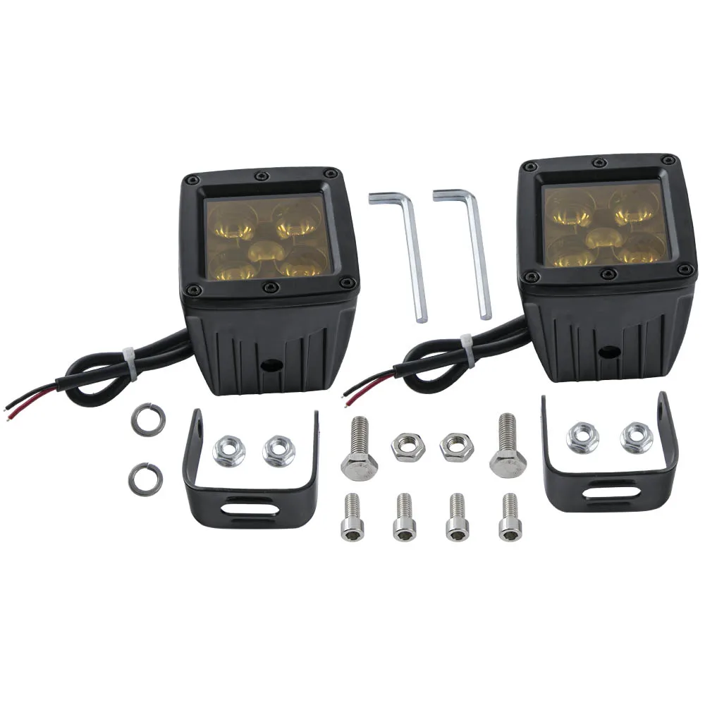 Goede 3Inch Geel Led Cube Pods Verlichting Bar Spot Flood Fog Rijden Lamp Offroad 2Pcs