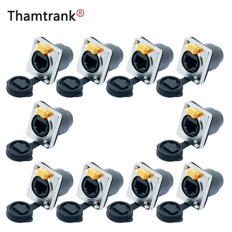 10 шт./лот Ethernet соединитель RJ45 Водонепроницаемый разъемы внутренние IP65 прямые