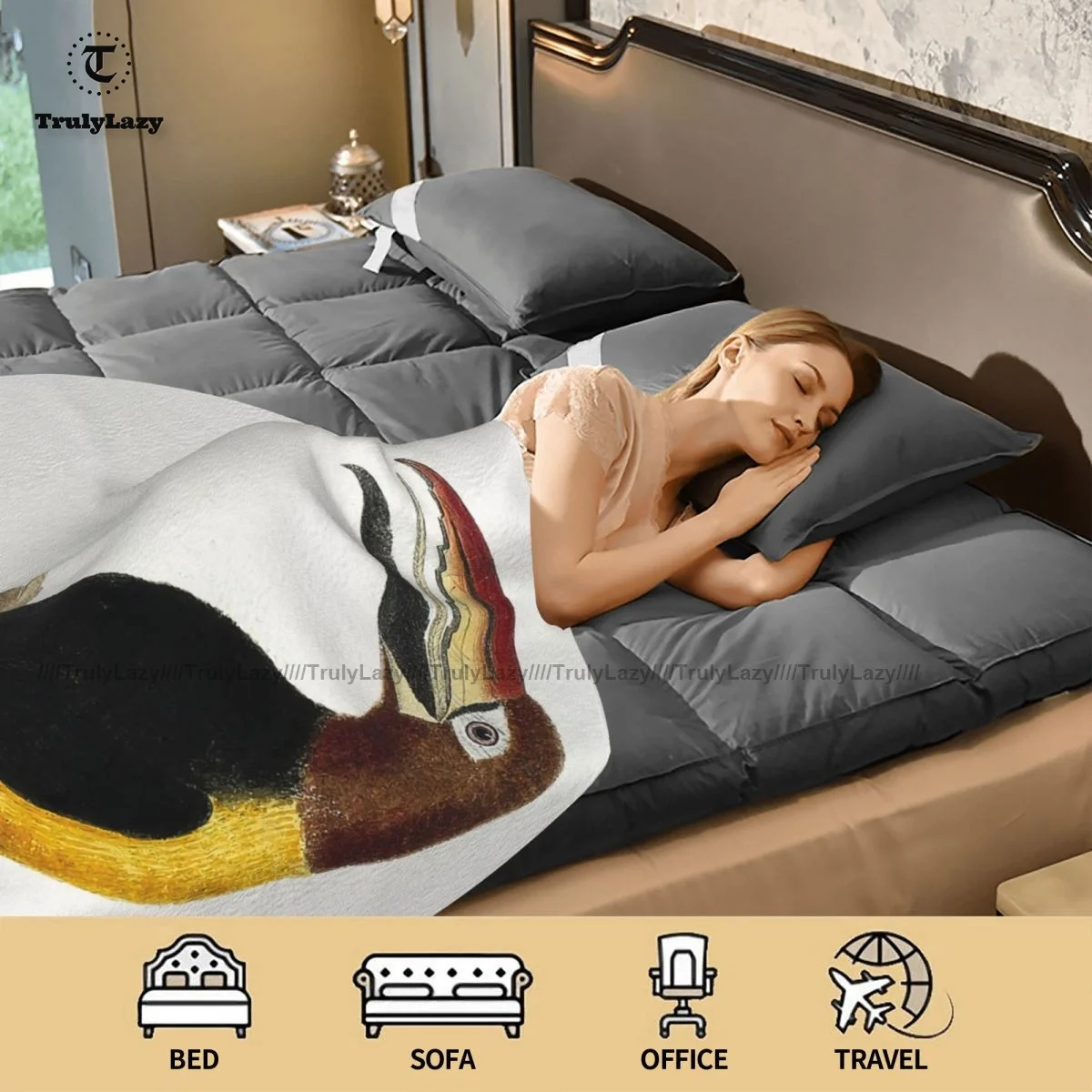 

Toucan Blanket Summer Super Soft Round Blanket Cheap Aesthetic Fleece Bedspread