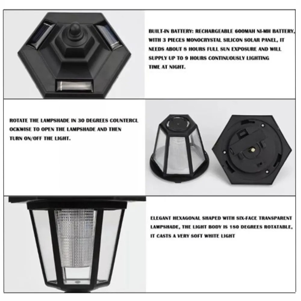 

2pc solar LED light path wall type landscape installation waterproof light road garden fence lawn solar light lamp outdoor