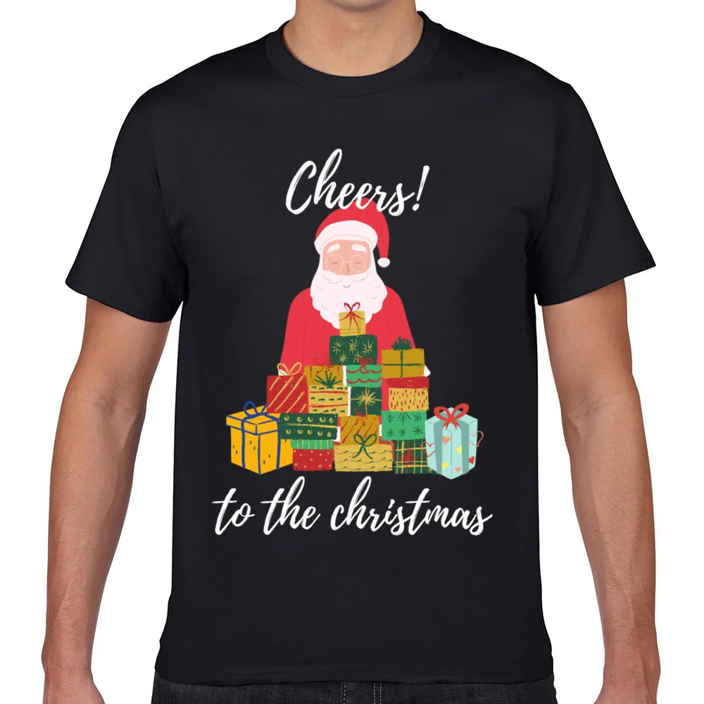

Tops T Shirt Men cheers to the christmas 2021 Summer Harajuku Geek Cotton Male Tshirt
