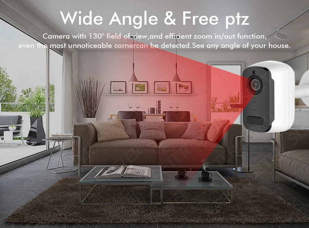 SDETER 1080P перезаряжаемая батарея CCTV Wifi камера IP наружная IP65 Всепогодная внутренняя камера безопасности PIR сигнализация движения Аудио