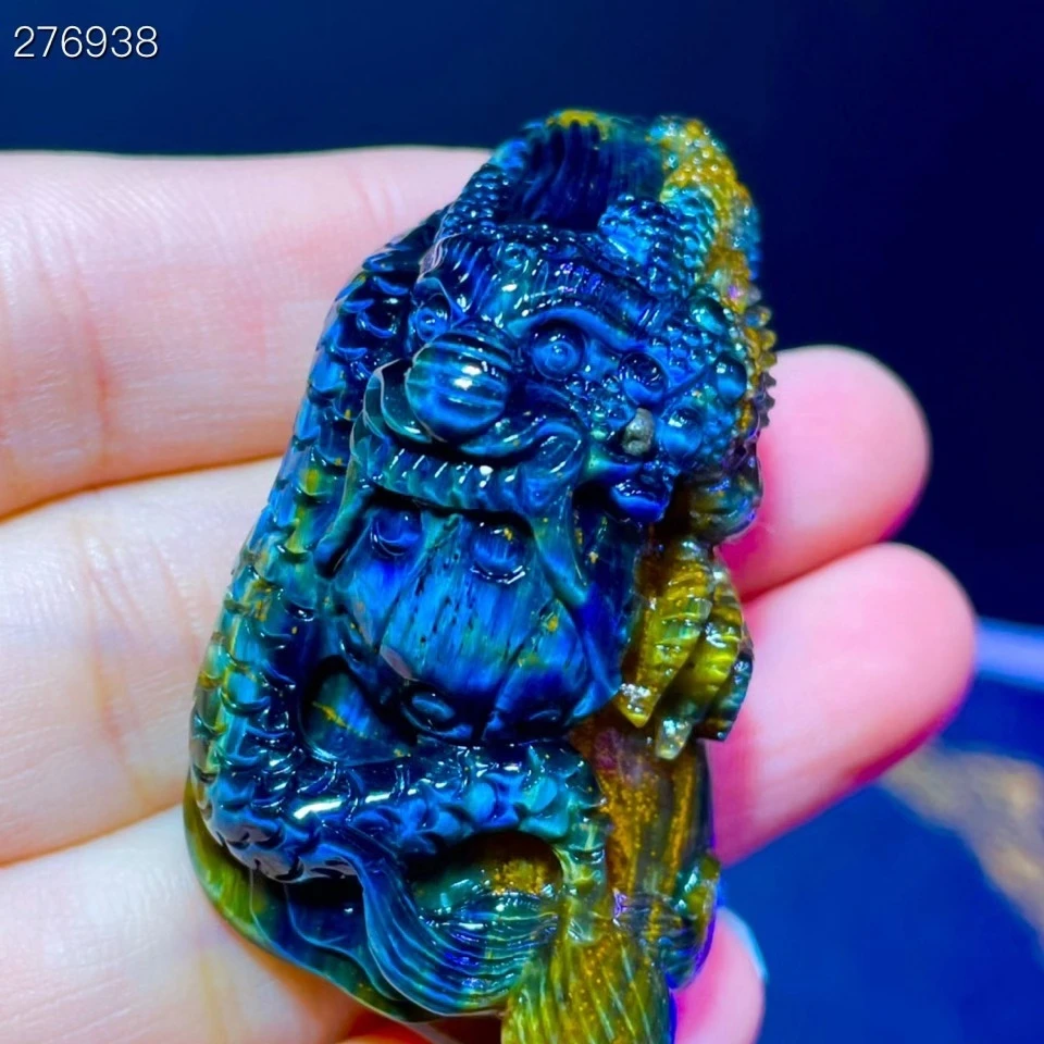 Ожерелье из 18-каратного золота с натуральным синим пьестерситом для женщин и