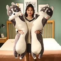 80 130cm huge size long husky plush toys cartoon sleeping cushion dolls stuffed soft animal dog pillow for children girls gifts