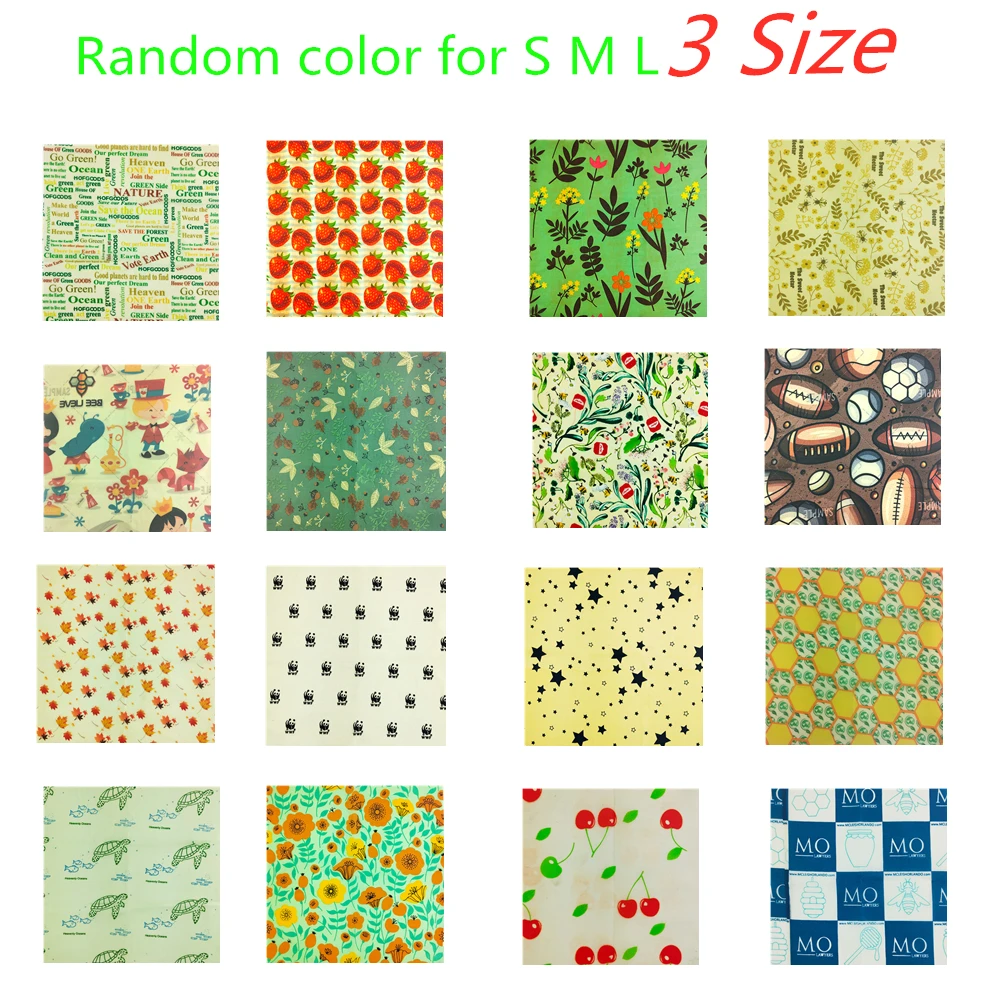 3 шт. многоразовые пчелиный воск-Еда-Обёрточная бумага органический воск